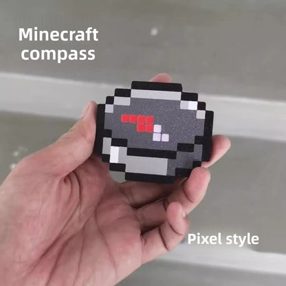 For My Word 3D Printed Magnetic Compass Keychain Casual Pixel Pendant Frozen Characters New Style Game Peripheral Plastic Gift