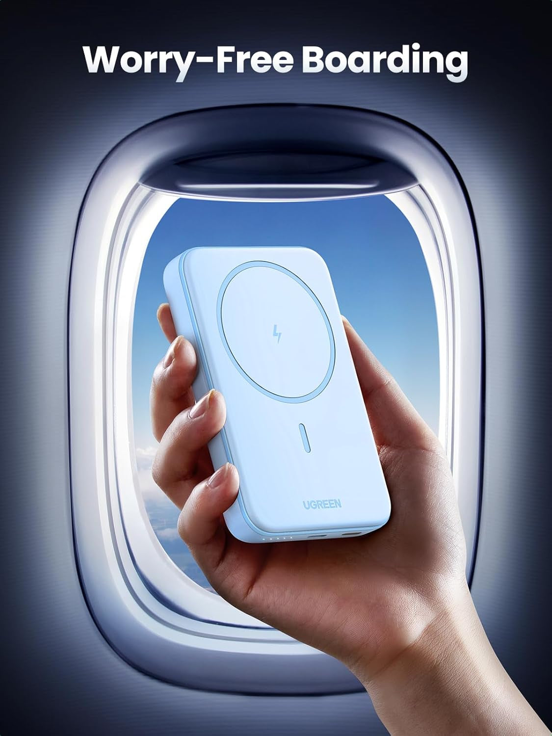 Magsafe Power Bank 10000Mah Wireless Portable Charger 20W PD Fast Charging Magnetic Battery Pack Powerbank Compatible with Iphone 16 Pro Max/15 Plus/14/13/12 Series, Blue