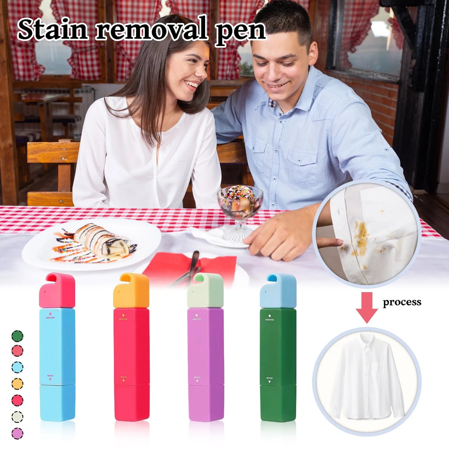 Portable No-Wash Stain Remover Pen Clothing Stain Removal Pen Washing Free Oil Red Wine Stain Remover Marker Pen for Small